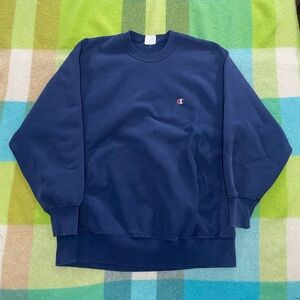 Vintage 80s Champion Sweatshirt Men’s XL Blue Reverse Weave Warm Up